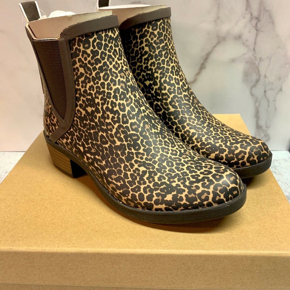 Lucky Brand Basel Rain Boots Sesame Leopard - Picture 1 of 4